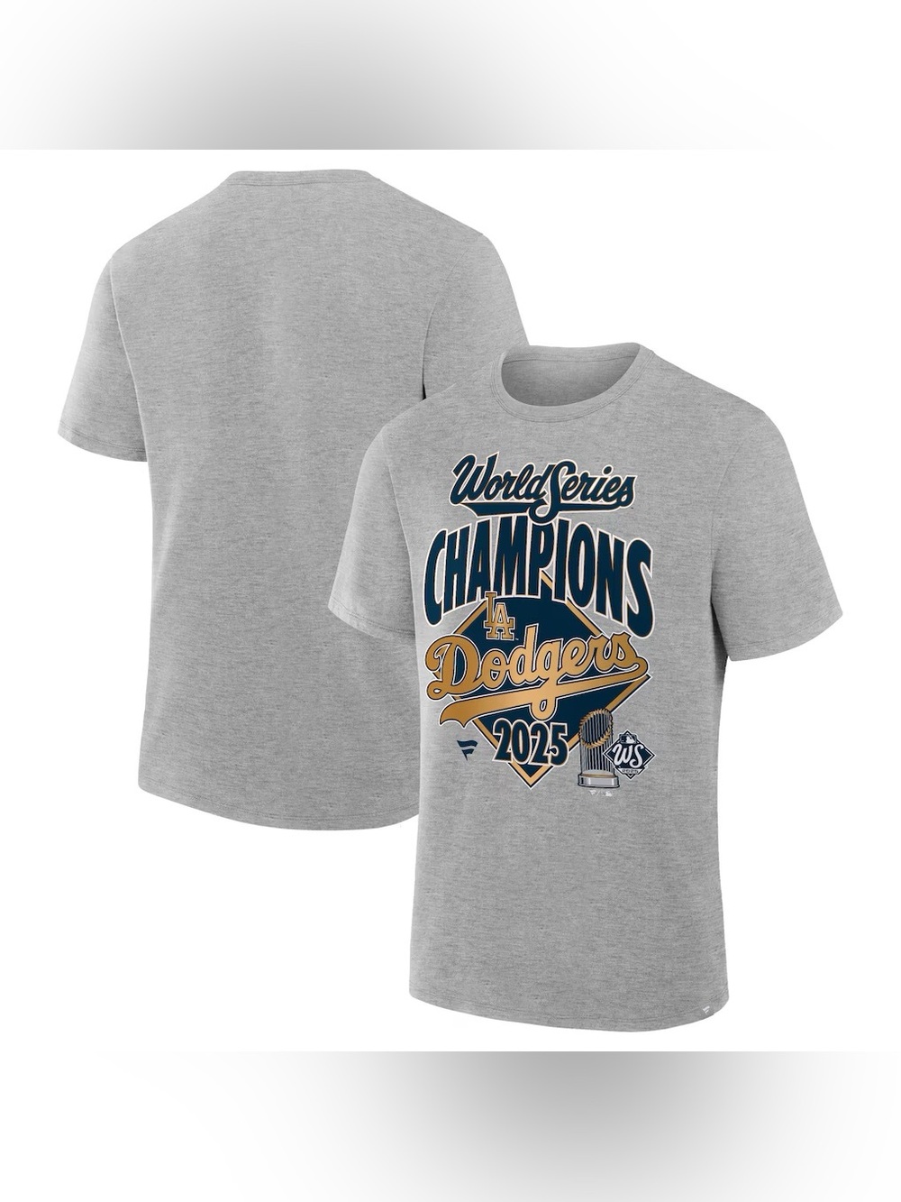 Fanatics Los Angeles Dodgers 2025 World Series Champions Tee | Gray | Medium